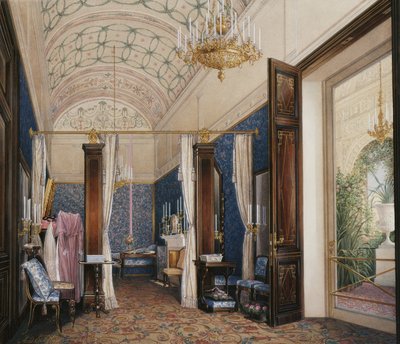 Interiors of the Winter Palace: The Dressing Room of Empress Alexandra Fyodorovna by Eduard Hau