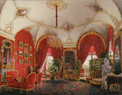 Interiors of the Winter Palace. The Fourth Reserved Apartment. The Corner Room, Mid 19th Century by Eduard Hau