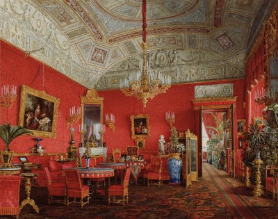 Interiors of the Winter Palace. The Large Drawing Room of Empress Alexandra Fyodorovna by Eduard Hau