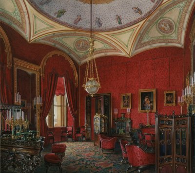 Interiors of the Winter Palace. The Study of Empress Alexandra Fyodorovna by Eduard Hau