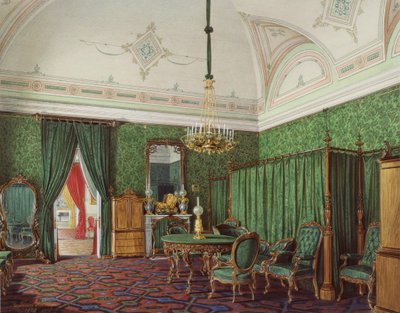 Interiors of the Winter Palace. The Third Reserved Apartment. A Bedroom by Eduard Hau