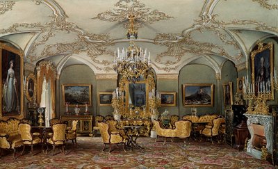 View of the Salon of Alexandra Fyodorovna, Wife of Tsar Nicholas I at Gatchina Palace by Eduard Hau