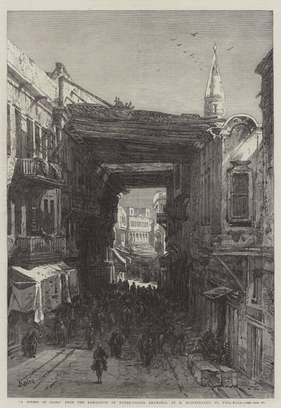 A Street in Cairo by Eduard Hildebrandt