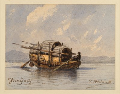 Boat from Hong Kong by Eduard Hildebrandt