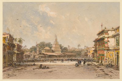 Street in Bombay by Eduard Hildebrandt