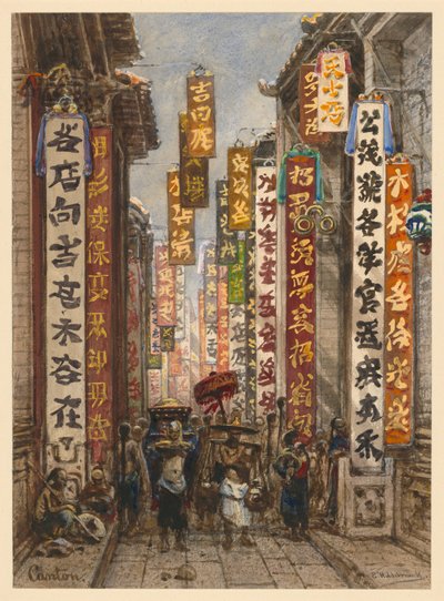 Street in Canton by Eduard Hildebrandt
