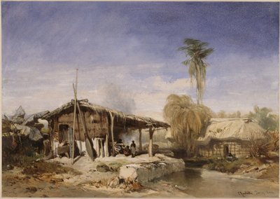 Residential Houses by a Small Body of Water in the Quititte Area by Eduard Hildebrandt