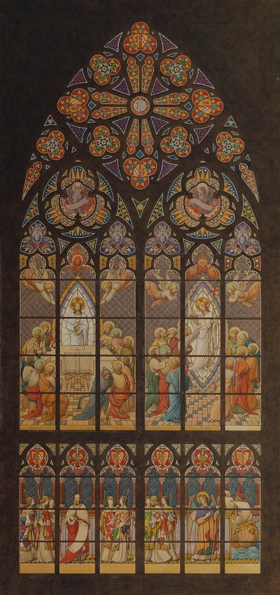 Design for a Stained Glass Window of the Votive Church in Vienna by Eduard Jakob von Steinle