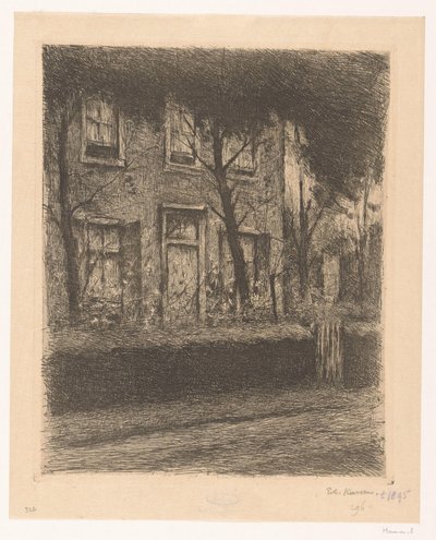 Front Garden of a House with Hedge by Eduard Karsen (signed by artist)