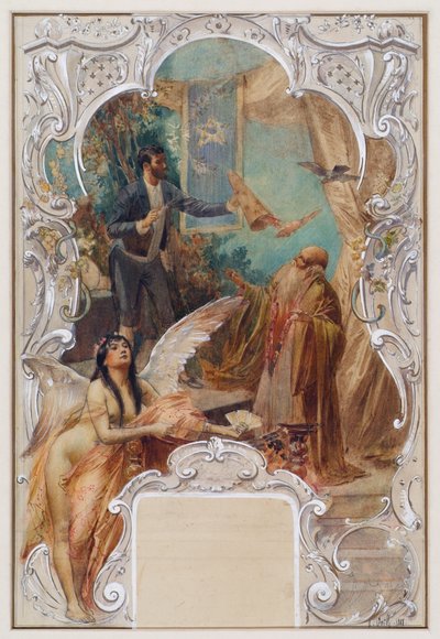 Magician (Design for a Mural in the Varieté Ronacher, Vienna) by Eduard Veith