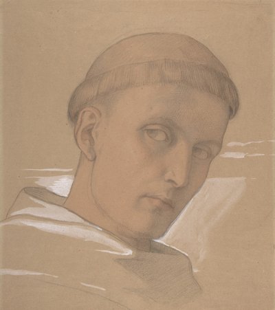 Study of the Head of St. Augustine, for the painting of the Madonna and Child by Eduard von Steinle