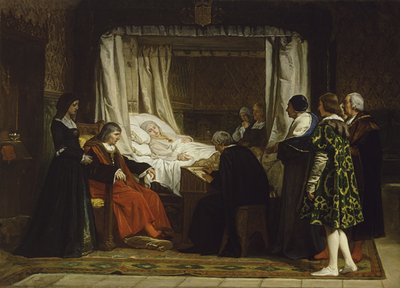 Queen Isabella I of Castile Dictating Her Last Will and Testament by Eduardo Rosales Gallina