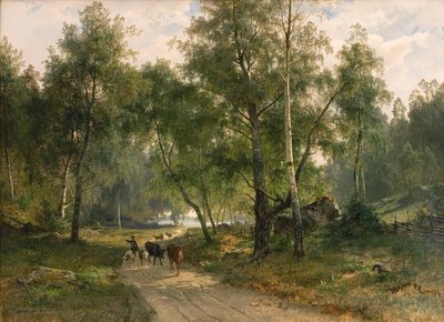 Beneath the Birches. Motif from Mälaren by Edvard Bergh