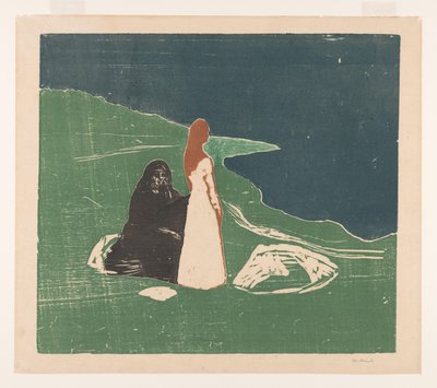 Two Women on the Shore by Edvard Munch (signed by artist)