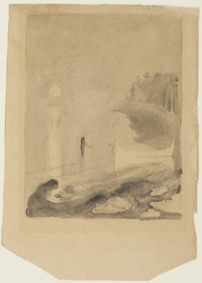 A Boat Tied to a Pier by Edvard Munch