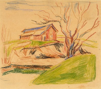 House on the Hill by Edvard Munch