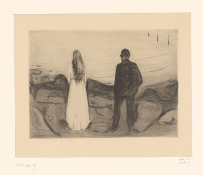 Man and Woman Standing on the Shore by Edvard Munch