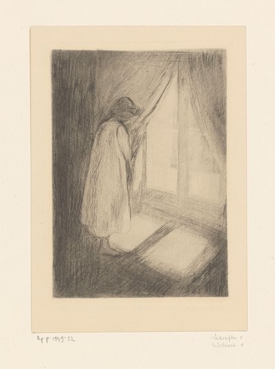 Girl in a Nightgown by a Window by Edvard Munch