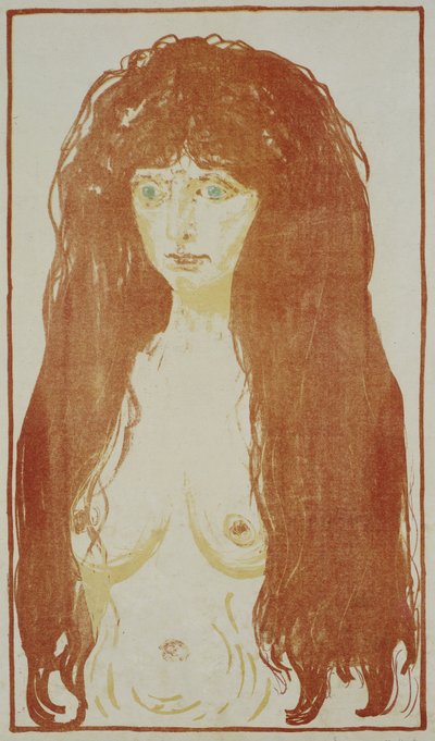 Naked Woman with Red Hair and Green Eyes by Edvard Munch