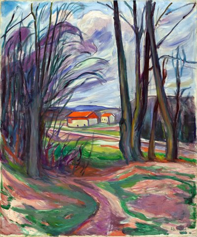 Landscape in Skøyen (Oslo, Norway) by Edvard Munch