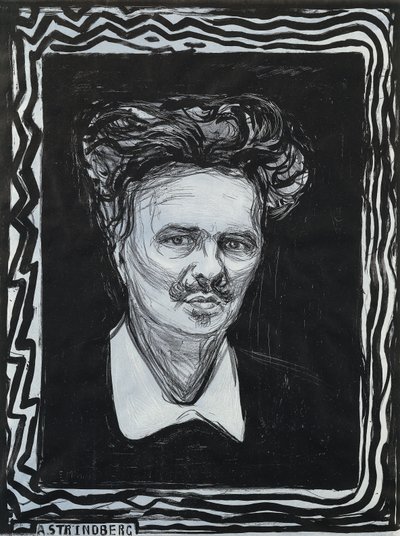 Portrait Strindberg by Edvard Munch