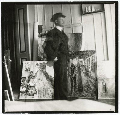 Self-Portrait at 53 Am Strom in Warnemünde by Edvard Munch