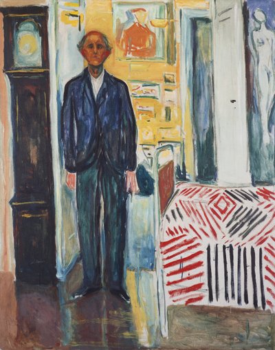 Self-portrait, Between the Clock and the Bed by Edvard Munch