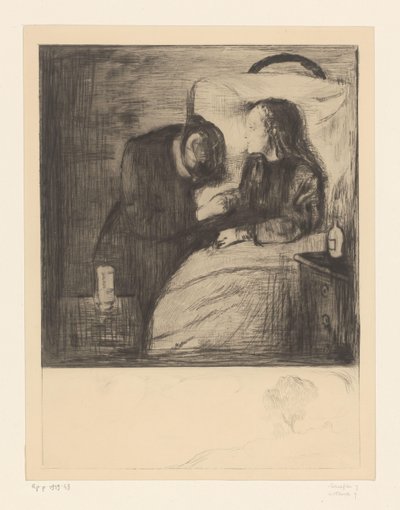 Woman Beside a Sick Child by Edvard Munch