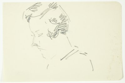 Portrait Study of the Painter Ellen Olrik, with Bent Head, 7/8 Profile to the Left by Edvard Weie