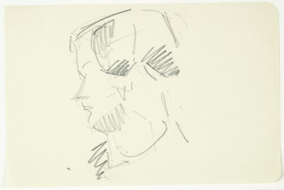 Portrait study of the painter Ellen Olrik, profile to the left by Edvard Weie