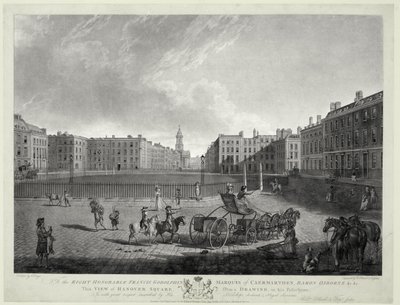 View of Hanover Square, Engraved by Robert Pollard and Francis Jukes by Edward (after) Dayes