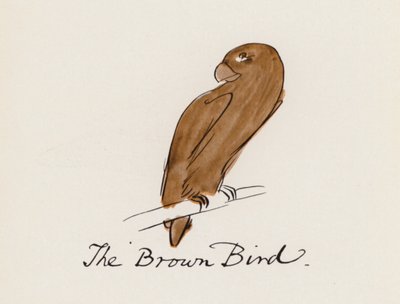 Edward Lear, The Bird Book: The Brown Bird by Edward (after) Lear
