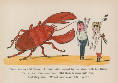 There was an Old Person of Hyde, who walked by the shore with his Bride by Edward (after) Lear