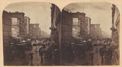 Broadway in the Rain, likely taken from 308 or 310 Broadway, New York City, ca. 1860s by Edward Anthony