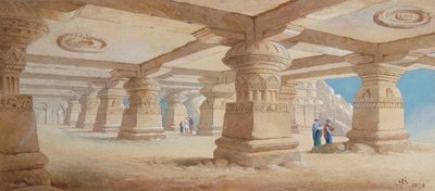 Rock Cut Temple, Ellora, Maharashtra, India, 1878 by Edward Arthur Heffer