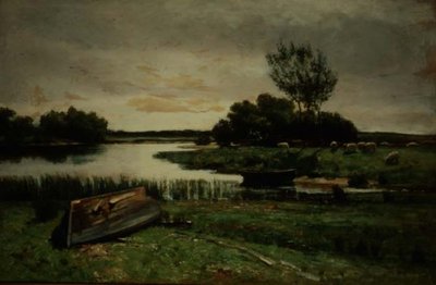 Lake with Rowing Boats by Edward Arthur Walton