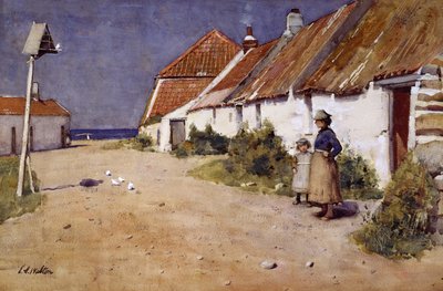 Seaside Cottages with Dovecot by Edward Arthur Walton