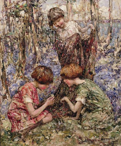 The Primrose Gatherers by Edward Atkinson Hornel