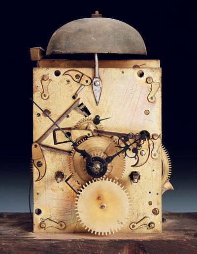 Detail of a Queen Anne longcase clock by Edward Banger