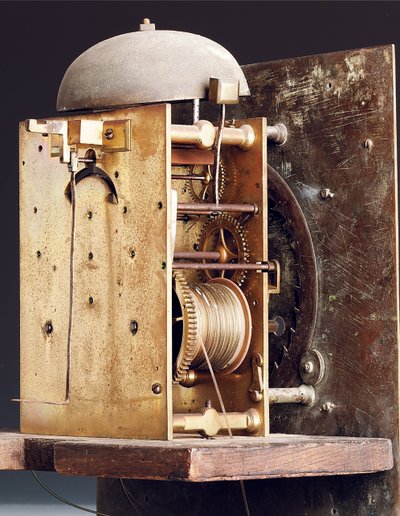 Detail of a Queen Anne Longcase Clock by Edward Banger