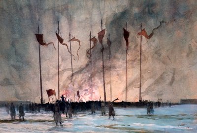 Burial of Victims of the Russian Revolution by Lintott by Edward Barnard Lintott