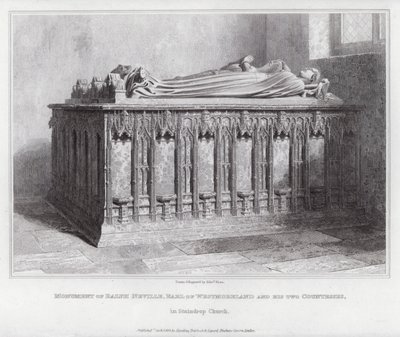 Monument of Ralph Neville, Earl of Westmoreland and his two Countesses, in Staindrop Church by Edward Blore