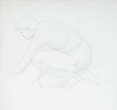 Crouching Female Nude by Edward Burne-Jones