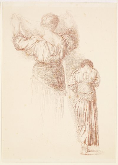 Female Drapery Studies Seen from the Back by Edward Burne-Jones