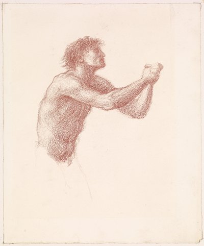 The Hill of Venus - Male Nude - Study of One of the Reapers for Reapers Appealing to Venus by Edward Burne-Jones