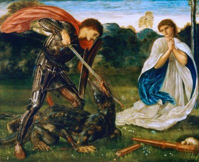 The Fight: St George Kills the Dragon VI by Edward Burne-Jones
