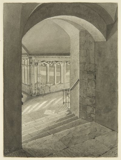 Entrance to Cloisters from Bristol Cathedral with Edward Bird
