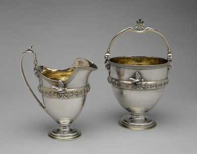 Cream Pitcher and Sugar Basket, c. 1865-1869 by Edward Chandler Moore