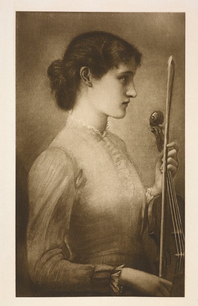 A Portrait. Reproduction of the Painting by the Pre-Raphaelite Artist Edward Burne-Jones by Edward Coley (after) Burne Jones