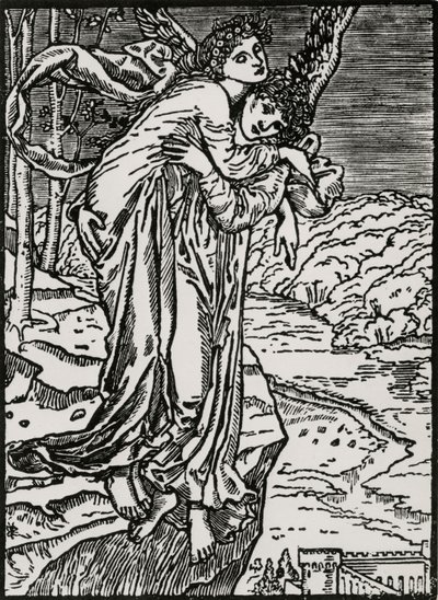 Zephyr and Psyche by Edward Coley (after) Burne Jones
